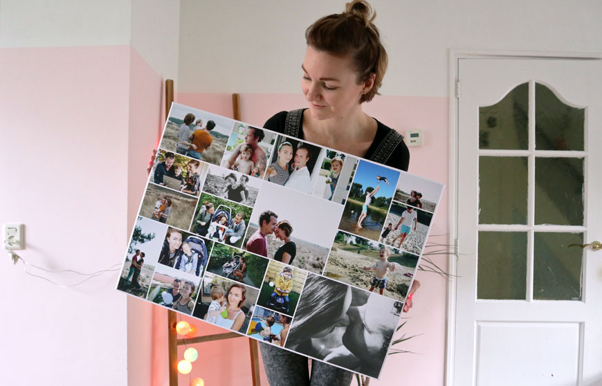 fotocollage mit familienfotos