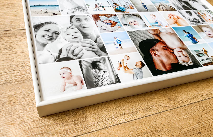 neu ihre fotocollage auf aluminium und acrylglas einrahmen lassen