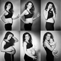 Collage mit Babybauch